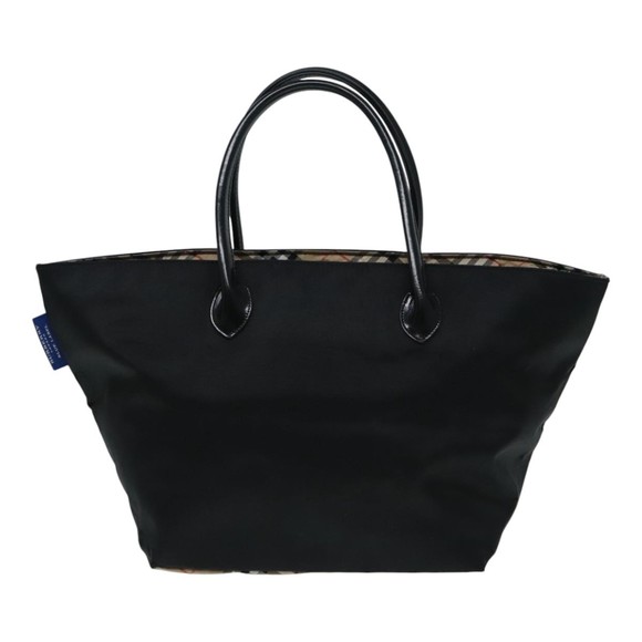 BURBERRY Nova Check Tote Bag Nylon Beige Black Silver Auth fm3822 - Picture 13 of 16